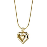 The Eternity Heart 18kt Gold Finish Cremation Jewelry Urn Pendant Memorial Keepsake Necklace for Ashes with 20" Snake Chain
