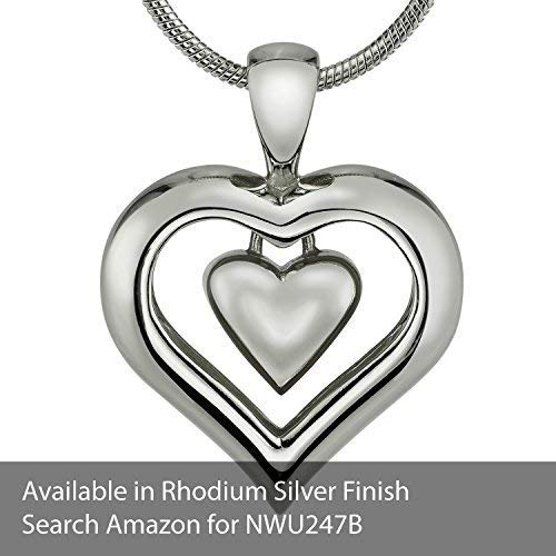 The Eternity Heart 18kt Gold Finish Cremation Jewelry Urn Pendant Memorial Keepsake Necklace for Ashes with 20" Snake Chain