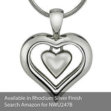 The Eternity Heart 18kt Gold Finish Cremation Jewelry Urn Pendant Memorial Keepsake Necklace for Ashes with 20" Snake Chain
