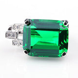 Qingorange Women 8ct Green Emerald Cut Clip Earrings 925 Sterling Silver Jewelry