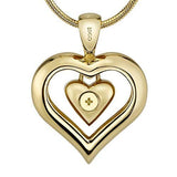The Eternity Heart 18kt Gold Finish Cremation Jewelry Urn Pendant Memorial Keepsake Necklace for Ashes with 20" Snake Chain