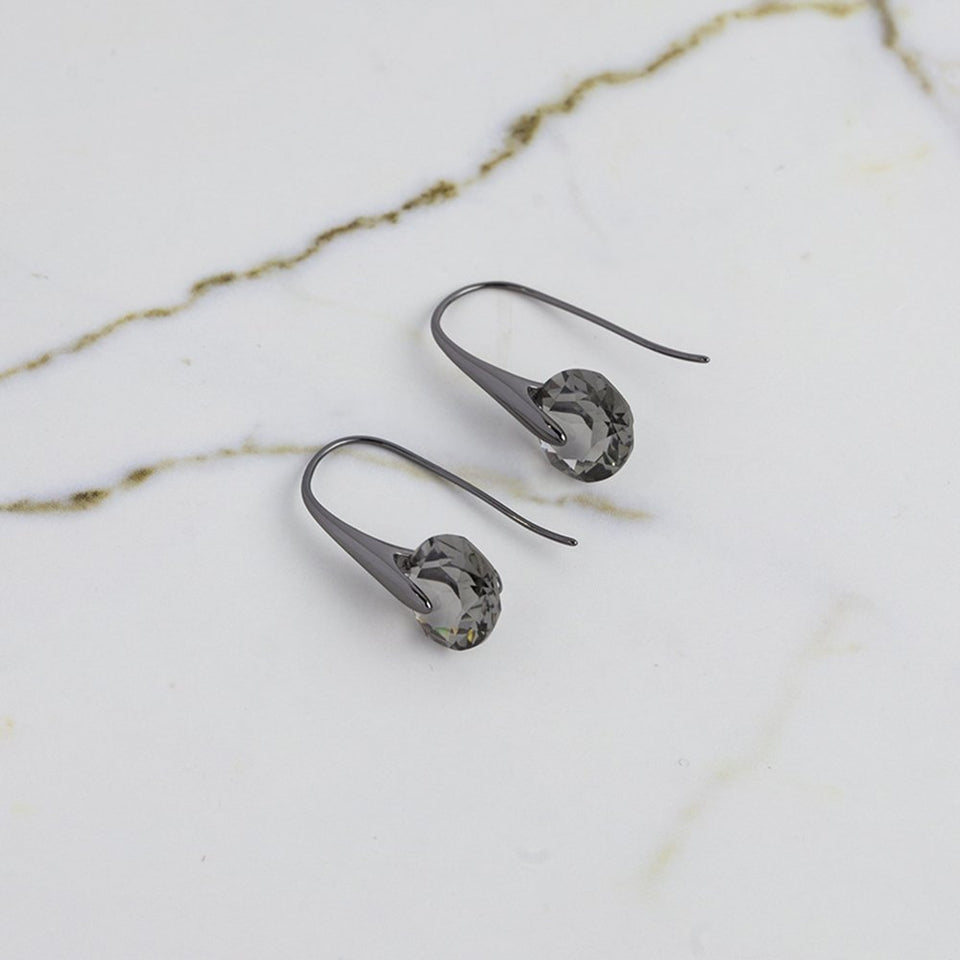 MESTIGE Eclipse Drop Dangle Earrings in Hematite with Crystals from Swarovski®, Gift