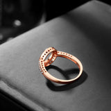 Presentski Rose Gold Plated 925 Sterling Silver Infinite Hearts Halo Ring with CZ for Women Ladies Girls Valentines Gift