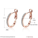 SURPRISE PIE Hoop Earrings, Cubic Zirconia 18K Rose Gold Plated Round Earrings for Womens, Rhinestone Girls Fashion CZ Earings