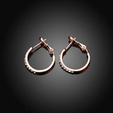 SURPRISE PIE Hoop Earrings, Cubic Zirconia 18K Rose Gold Plated Round Earrings for Womens, Rhinestone Girls Fashion CZ Earings