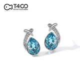 T400 Jewelers Fashion Earrings for Women Waterdrop Shape with Crystals Birthday Gift for Her