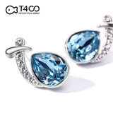 T400 Jewelers Fashion Earrings for Women Waterdrop Shape with Crystals Birthday Gift for Her
