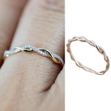Niome 14K Gold Twisted Crystal Diamond Ring Women's Engagement Wedding Bridal Rings