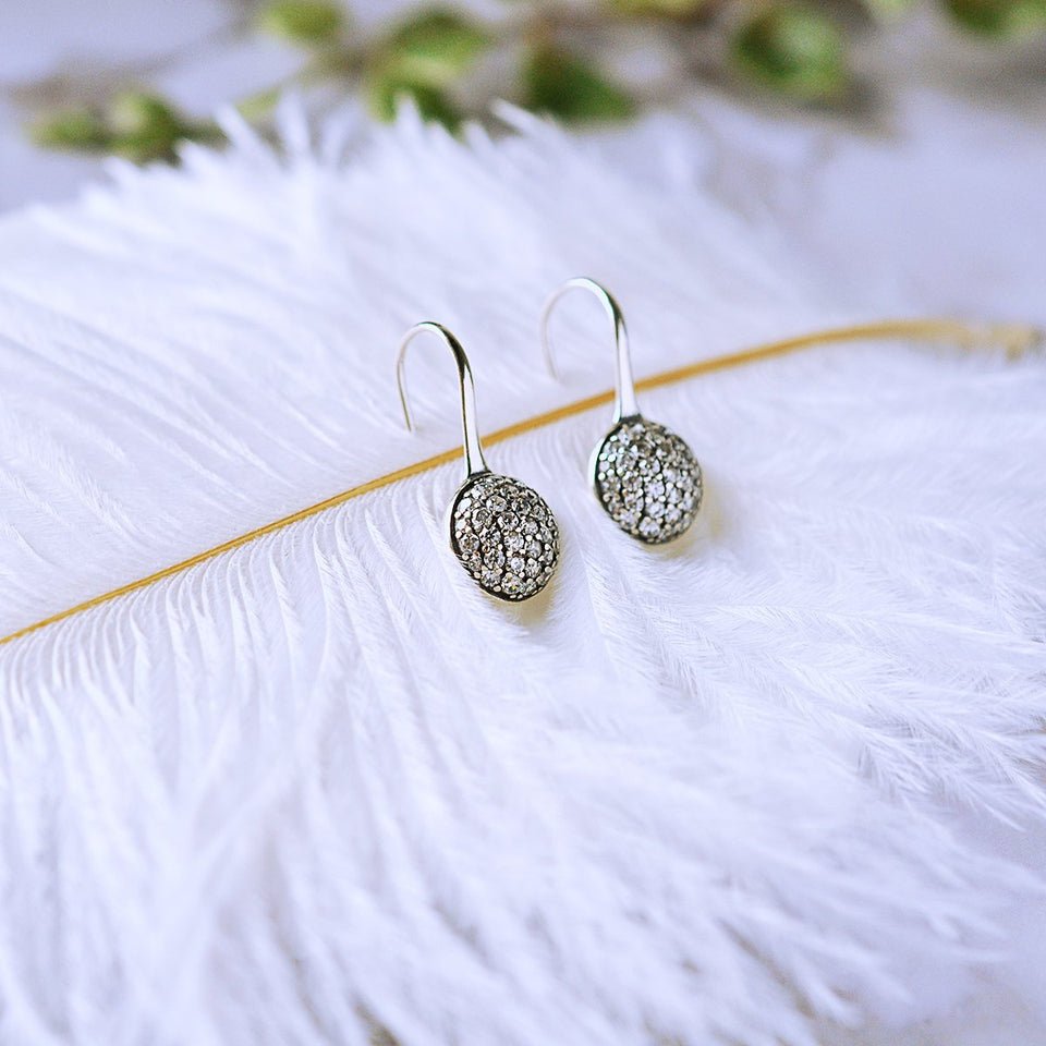 Twenty Plus Round Dazzling Droplets Earrings With Clear CZ