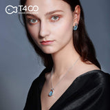 T400 Jewelers Necklace for Women Waterdrop Pendant with Crystal Birthday Gift for Her