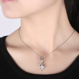 Caperci Sterling Silver and Gold Plated 1ct Cubic Zirconia Diamond Accent "MOM" Flame Twist Pendant Necklace for Women