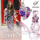 SIVERY Birthday Gifts 'Love Heart' Women Jewelry Necklace with Swarovski Crystals, Gifts for Mom