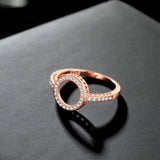 Presentski Rose Gold Plated 925 Sterling Silver Infinite Hearts Halo Ring with CZ for Women Ladies Girls Valentines Gift