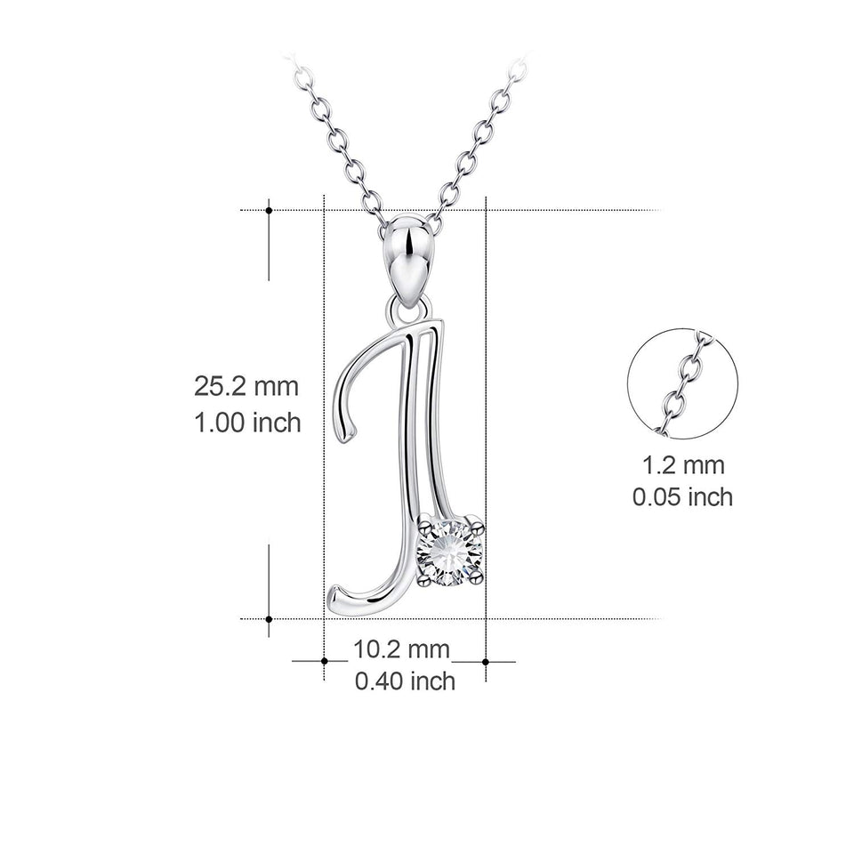 YFN Initial Necklace 925 Sterling Silver Letters 26 Alphabet Pendant Necklace