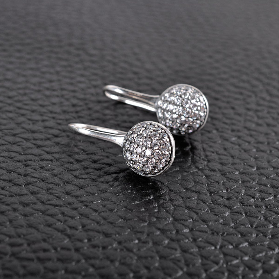 Twenty Plus Round Dazzling Droplets Earrings With Clear CZ