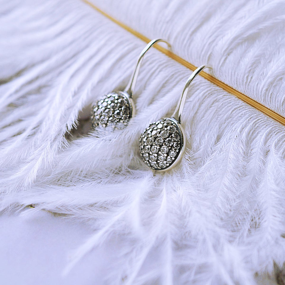 Twenty Plus Round Dazzling Droplets Earrings With Clear CZ