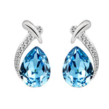 T400 Jewelers Fashion Earrings for Women Waterdrop Shape with Crystals Birthday Gift for Her