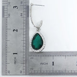 EVER FAITH Women's Austrian Crystal Wedding Elegant Teardrop Dangle Earrings Green Silver-Tone