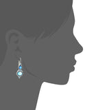1928 Jewelry Vintage Inspired Silver-Tone Tonal Blue Drop Earrings
