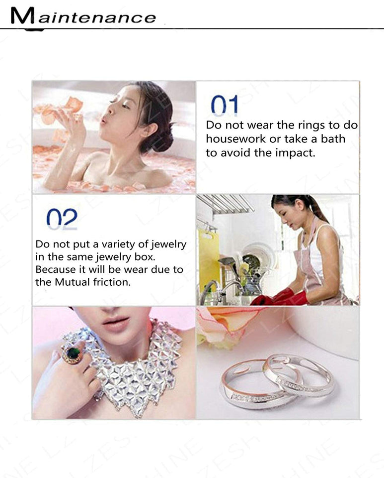 AMdxd Jewelry Gold Plated Women's Engagement Rings Big Round CZ with 3 Rows Crystal 7MM Width