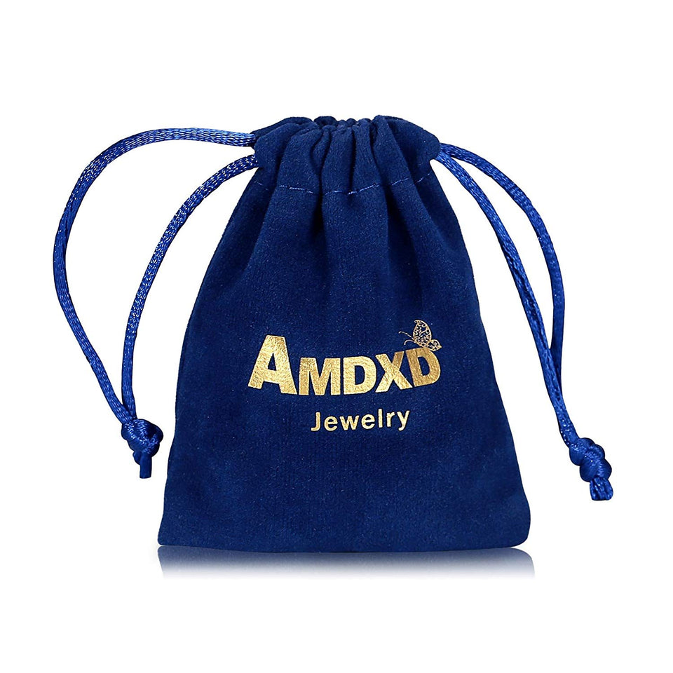 AMdxd Jewelry Gold Plated Women's Engagement Rings Big Round CZ with 3 Rows Crystal 7MM Width