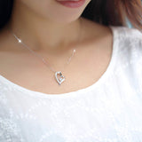 T400 Jewelers Sterling Silver Necklace for Women Love Heart Pendant Birthday Gift for Her