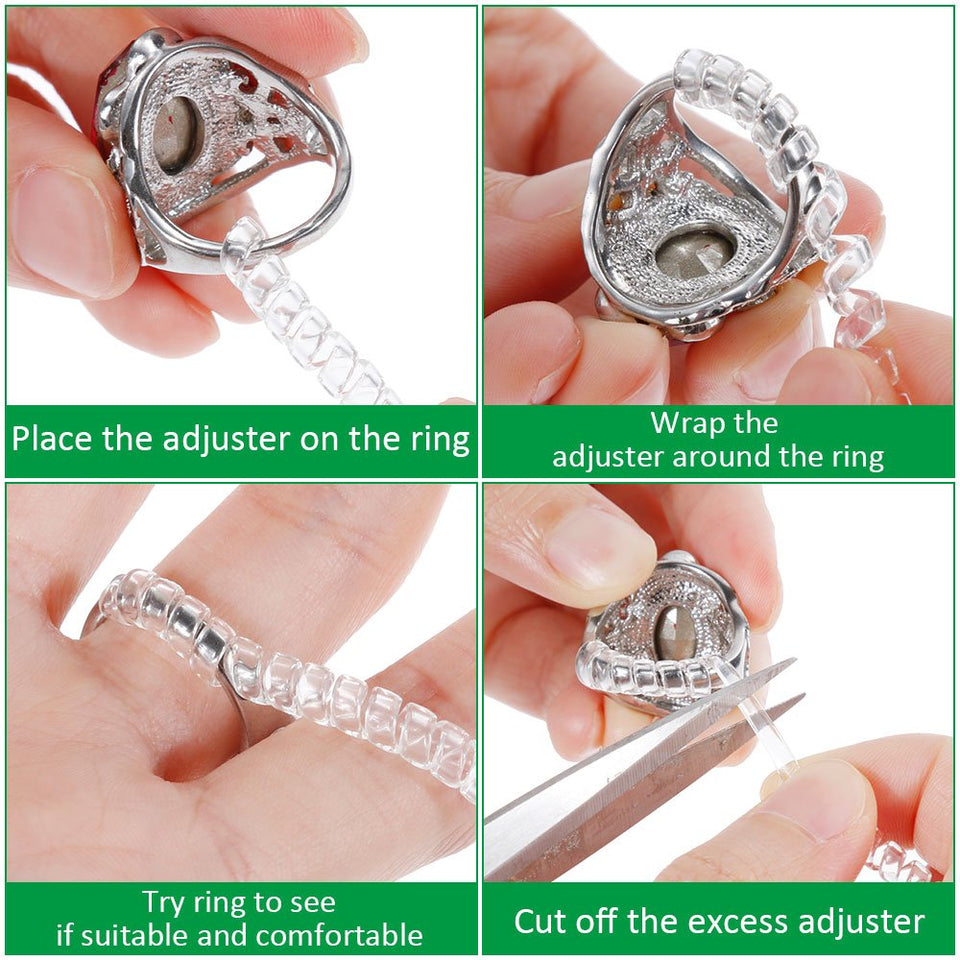 Anpro Set of 15 Ring Size Adjuster with 3 Sizes Clear Ring Sizer Resizer Fit for Loose Rings(2mm/3mm)