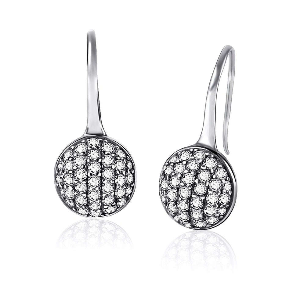 Twenty Plus Round Dazzling Droplets Earrings With Clear CZ