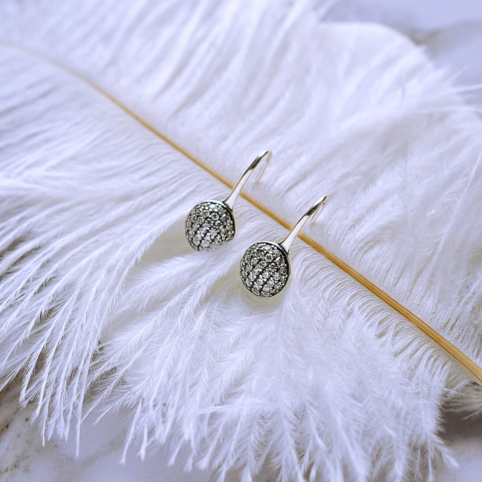 Twenty Plus Round Dazzling Droplets Earrings With Clear CZ