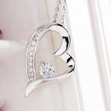 T400 Jewelers Sterling Silver Necklace for Women Love Heart Pendant Birthday Gift for Her