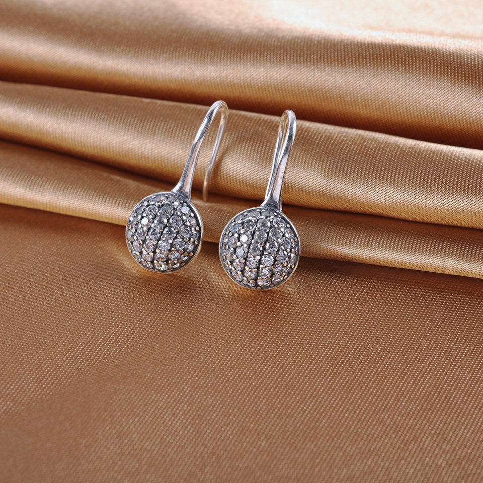 Twenty Plus Round Dazzling Droplets Earrings With Clear CZ